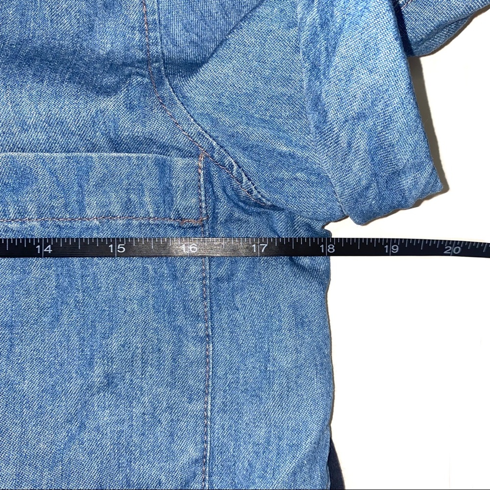 Helmut Lang Chambray Low High Button Down Shirt L - image 6